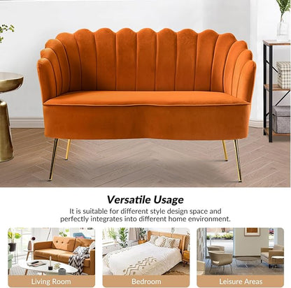 HULALA HOME Modern Velvet Loveseat Sofa - Image 6
