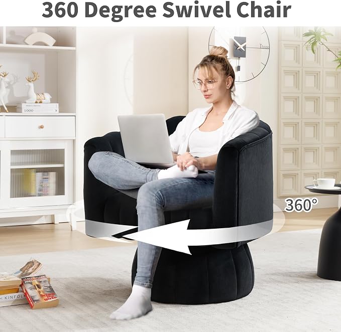 Swivel Accent Barrel Round Chair - Image 3