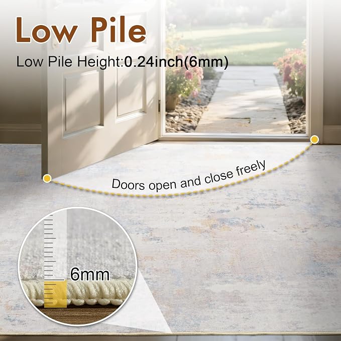 4x6 Ft Area Rugs for Living Room, Soft Non-Slip Washable Rugs Modern Abstract - Image 7