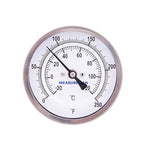 MEASUREMAN Fully Stainless Steel Pot, Kettle, Brewing Bimetal Thermometer, 3" Dial, 2-1/2" Stem, 0-250 deg F/-20-120 deg C, -1% Accuracy, Adjustable, 1/2" NPT Back Mount