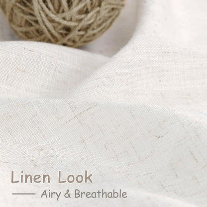 Ivory White Linen 144 Inch Curtains - Image 4