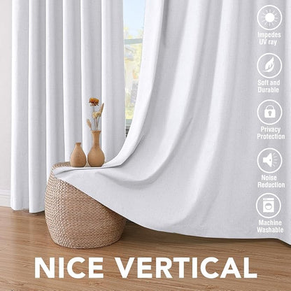H.VERSAILTEX Linen Blackout Curtains 72 Inches Long 100% Blackout Thermal - Image 5
