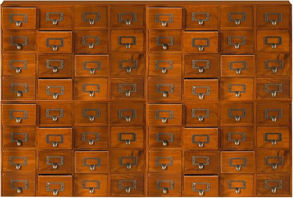 Huge Modular Stackable Against Wall 64-Drawer Apothecary Curio Cabinet Vintage by PrimoSupply