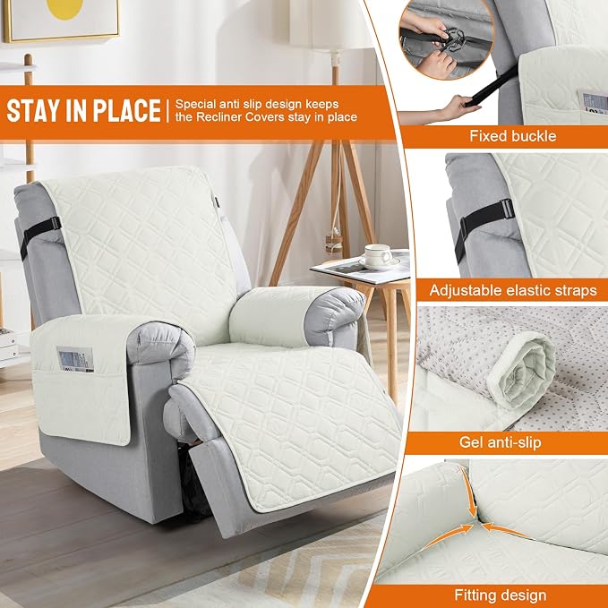 VANSOFY 100% Waterproof Recliner Chair Covers, Recliner Cover Non-Slip Dog - Image 5