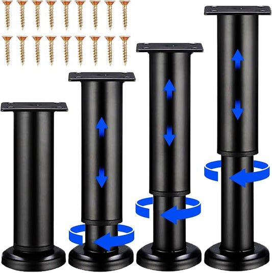 4PCS Adjustable Furniture Couch Cabinet Legs 4.72-7.48 Inch, Heavy Duty by Olldag