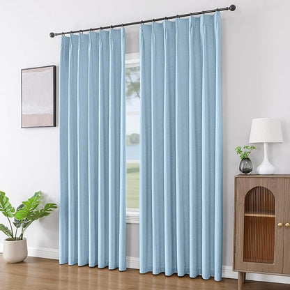 Joydeco Pleated Curtains for Living Room Bedroom, Linen Drapes 90 inch Length 2 - Image 4