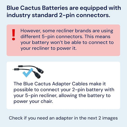 Blue Cactus Adapter Cables for Recliner Battery Pack - Image 3