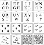 16 Pcs 5.5x5.5in Baking Stencils for Royal Icing, Airbrush Cookies; Sugar Cookie Stencils,Craft Painting, Stencil Genie (Alphabet & Numbers)