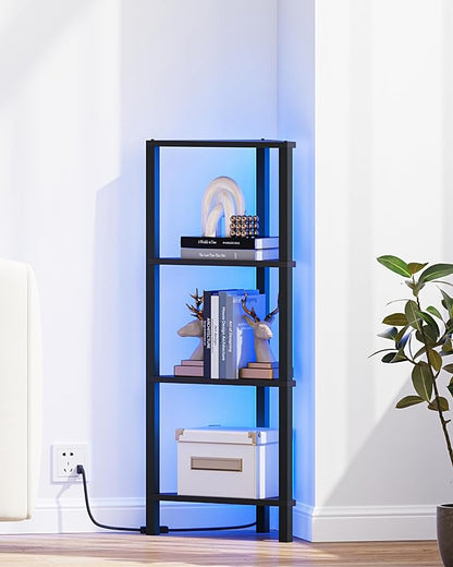 TUTOTAK Corner Shelf, 4-Tier Corner Bookshelf - Image 9