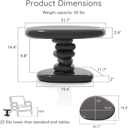 24/7 Shop at Home Kavren Modern 37-inch 2-Piece Oval Glossy Low Profile Coffee - Image 5