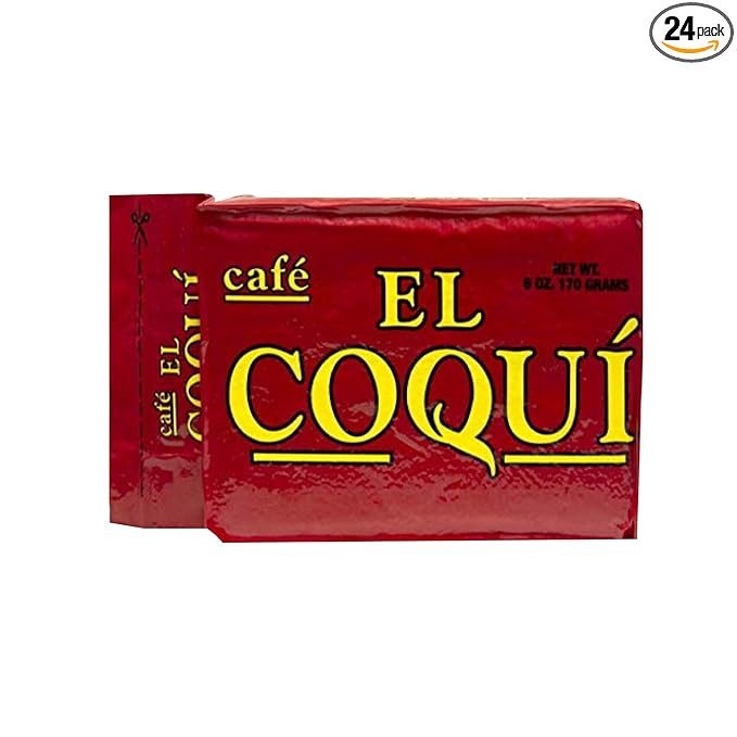 El Coquí Dark Roast Espresso Ground Coffee, Rich, Ground Coffee, Bulk Coffee, Authentic Puerto Rican Style Coffee, Vacuum Sealed, Ground Espresso Beans, 6 oz (24 pack)
