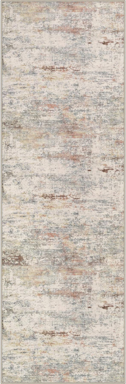 3x8 Washable Runner Rug：Modern Abstract Kitchen Soft Carpet Taupe | by FXRHLP