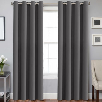 H.VERSAILTEX Charcoal Gray Blackout Curtain Panels by HVERSAILTEX