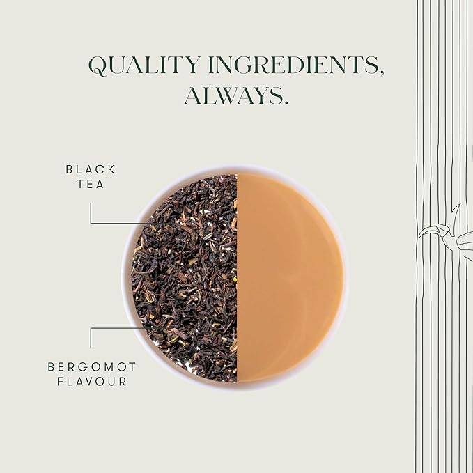 Luxmi Estates Garo Hills Organic Earl Grey Black Tea 50 Tea Bags (100gm) Pack | USDA Organic - Earl Grey Tea Bags | 100% Natural Bergamot Extracts | 50 Cups |Assam Black Tea