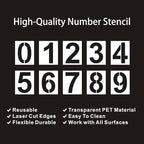 8 Inch Plastic Number Stencils Set - Reusable Digital Templates for Cake, Address, Painting