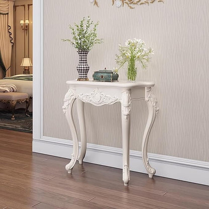 Victorian Style White Console Table, Vintage Entryway Foyer Narrow Sofa Table by Unknown