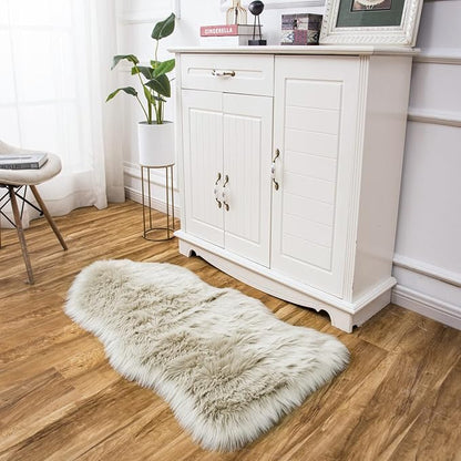 EasyJoy Ultra Soft Fluffy Shaggy Area Rug Faux Fur Rug Chair Cover Seat Pad - Image 4