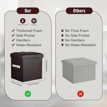 Storage Ottoman, Slim Tall Foot Stool - Image 3