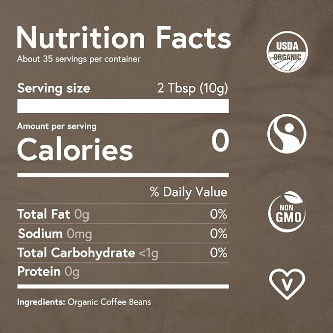 Fabula Low Acid Coffee Beans Whole, Organic Espresso Coffee - Non-GMO - No Molds - Mycotoxins Pesticides Free - Single Origin Coffee - 12 Oz