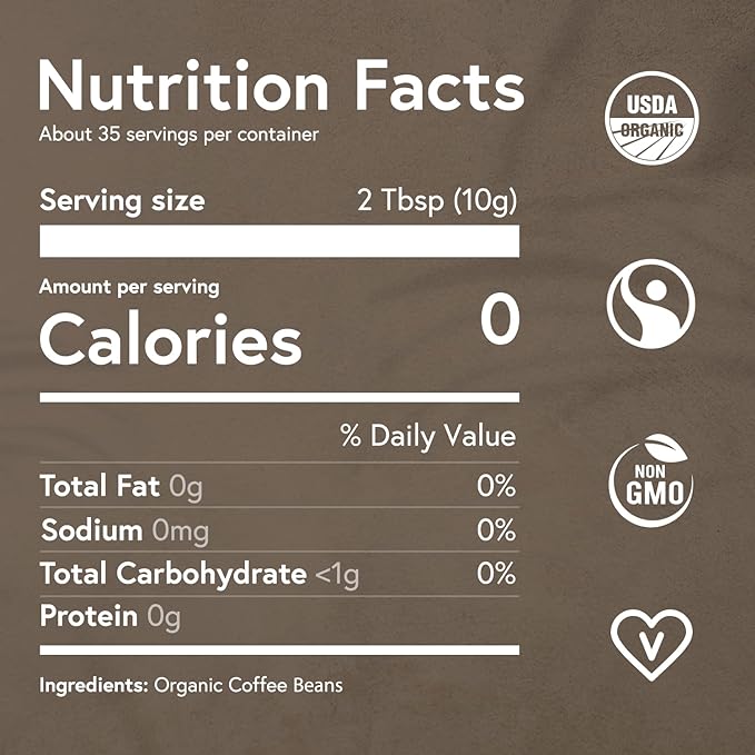 Fabula Low Acid Coffee Beans Whole, USDA Organic Coffee Beans Medium Roast - Non-GMO - No Molds - Mycotoxins Pesticides Free - Single Origin - 12 oz