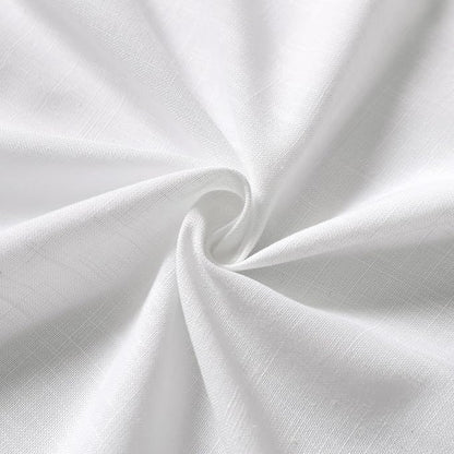 Off White Linen Sheer Curtains 54 Inch Length 2 Panel Set Back Tab Pocket Semi - Image 7