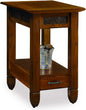 Leick Home Sibley End Table, Solid Wood, 1 Storage Drawer, Slate Tile Details by LeickFurniture