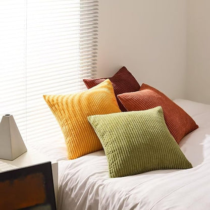 Topfinel Fall 20x20 Set of 4 Couch Decorative Pillow Covers, Modern Burnt - Image 5