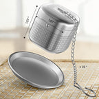 Reinmoson 2 Pack Tea Balls for Loose Tea, 304 Stainless Steel Extra Fine Mesh Tea Infusers for Loose Tea, Retractable Chain Design Tea Strainers for Loose Leaf Tea Single Cup, Come with 2 Drip Trays