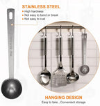 HARFINGTON 2pcs Coffee Scoop Spoon 1tbsp (3tsp, 15ml) 304 Stainless Steel Long Handle Teaspoon/Tablespoon Measuring Spoons Scoops for Tea Sugar Kitchen, Black
