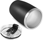 VEGOND Stainless Steel 12 oz Tumblers bulk Vacuum Insulated Double Wall Travel Tumbler with Lid and Straw Reusable Tumbler, Black 6 pack