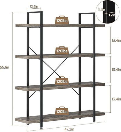 OtterOasis Heavy Duty 4-Tier Industrial Bookcase, 120lbs Shelf Capacity - Image 2