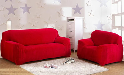 vctops 4 Seater Velvet Plush Stretch Sofa Slipcover 1-Piece Sofa Cover - Image 2