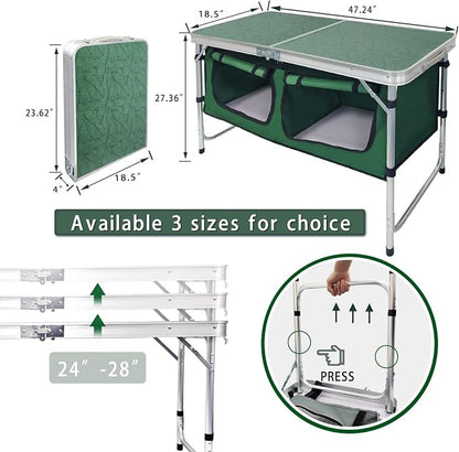 CampLand Outdoor Folding Table Aluminum Lightweight Height Adjustable - Image 4