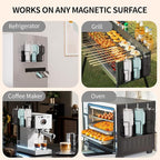 Strong Magnetic Cup Holder for Fridge, Fits Stanley 40/30/20 oz, Yeti & More, No-Drill Tumbler Organizer with Lid & Straw Storage, Kitchen & RV Space Saver(2-Piece Set)