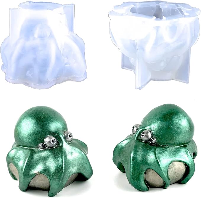 Octopus Resin Mold, 2PCS 3D Sea Animals Octopus Silicone Molds for Epoxy Resin Casting, Soap Candles Making, Home Decor Gifts, DIY Craft