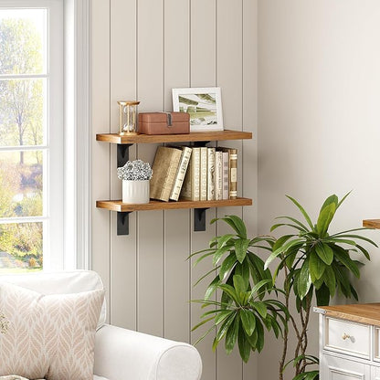 HOOBRO Floating Shelves for Wall, 15.7" Wall Mounted Shelves Set of 2, Hanging - Image 7