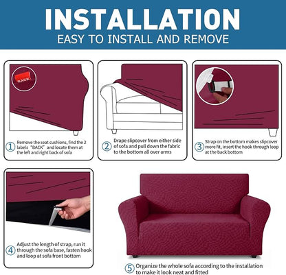 ZNSAYOTX 1 Piece Stretch Oversized Sofa Covers, New Plaid Couch Cover - Image 4
