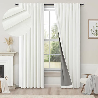 Black Out Curtains 72 Inch Long 2 Panel Burg Lightweight Faux Linen Cute by Pitalk
