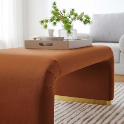 Modway EEI-6735-BRA-RUS Koda Performance Velvet Waterfall Ottoman, Brass Rust - Image 2