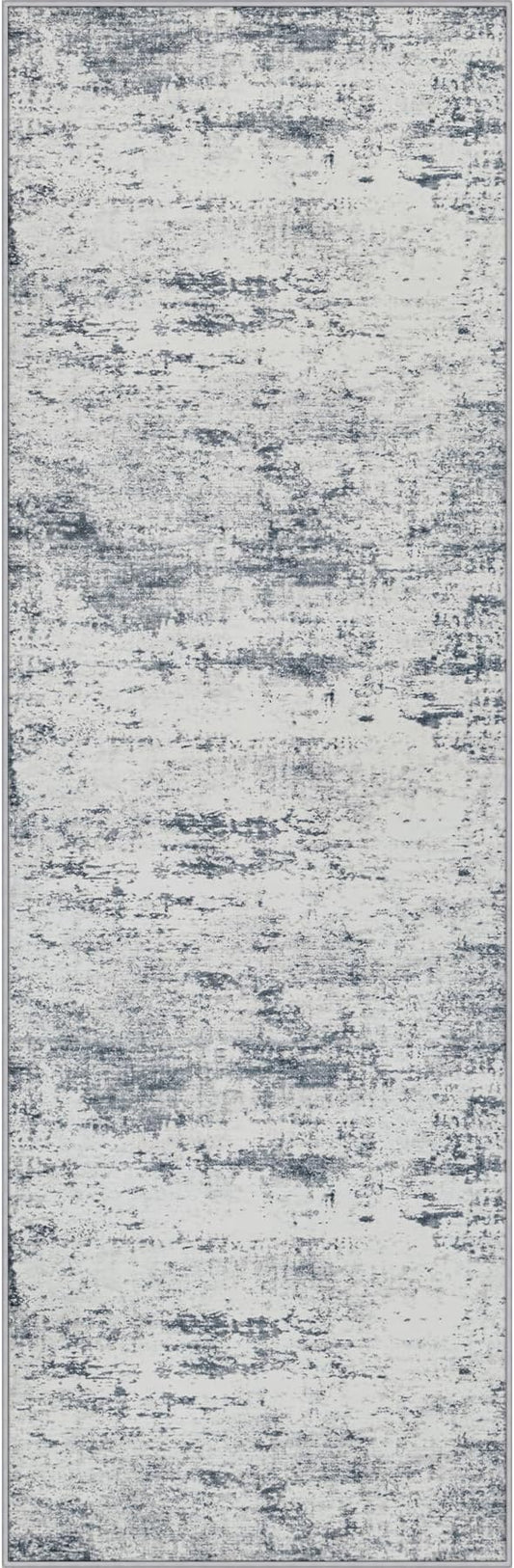 3x14 Washable Runner Rug：Modern Abstract Soft Carpet Blue Grey | by FXRHLP