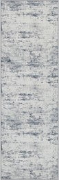 2.6x8 Washable Runner Rug：Modern Abstract Soft Carpet Blue Grey | by FXRHLP