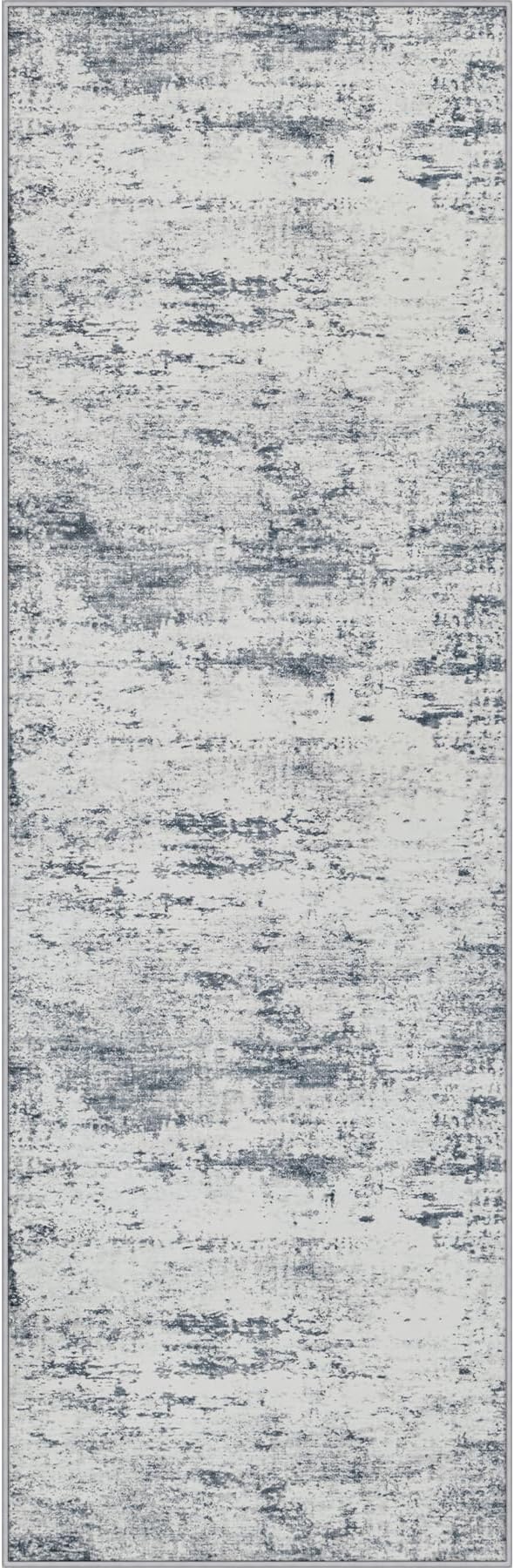 3x10 Washable Runner Rug：Modern Abstract Soft Carpet Blue Grey | by FXRHLP