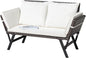 Greesum Outdoor Sofa, Woven Rattan Patio Furniture, Convertible Daybed or by BuynowfromGreesum