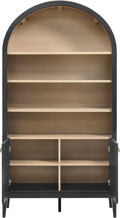 Modway Nolan Tall Arched Storage Display Cabinet in Black - Image 9