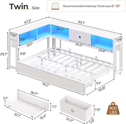 Hasuit Corner Twin Bed Frame - Image 2