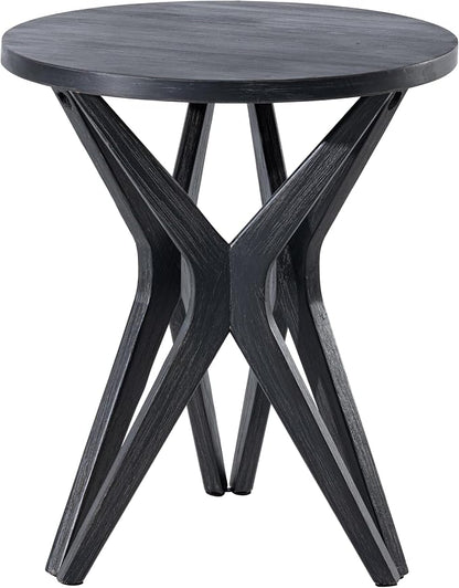 Pedestal Farmhouse End Table, Distressed Top - Image 7