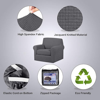 H.VERSAILTEX 2 Piece Chair Cover Stretch Furniture Cover/Armchair Protector - Image 4