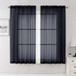 Black Sheer Curtains 63 Inch Length 2 Panels, Voile Light Filtering Living Room by Lecloud