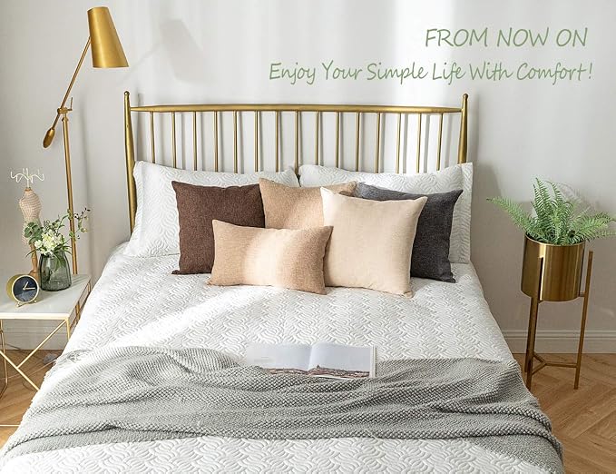 Stellhome Burlap Throw Pillow Covers Solid Farmhouse Linen Pillowcase - Image 7