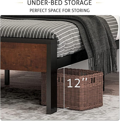 SHA CERLIN 14 Inch Queen Size Metal Platform Bed Frame - Image 4